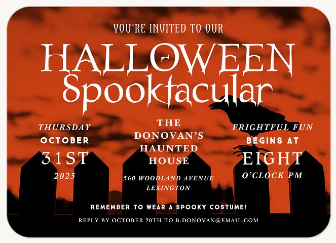 Spooky Sky Halloween Party Invitations