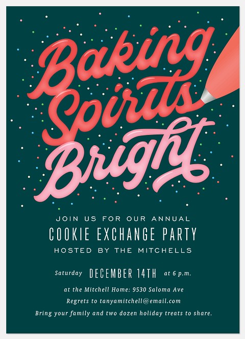 Baking Spirits Bright Holiday Party Invitations