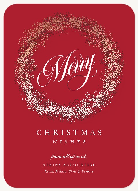 Confetti Wreath Business Holiday Cards