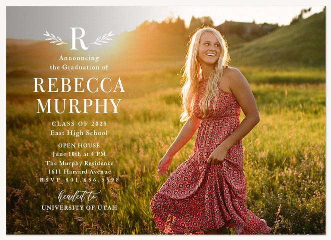 Woodsy Monogram Graduation Invitations