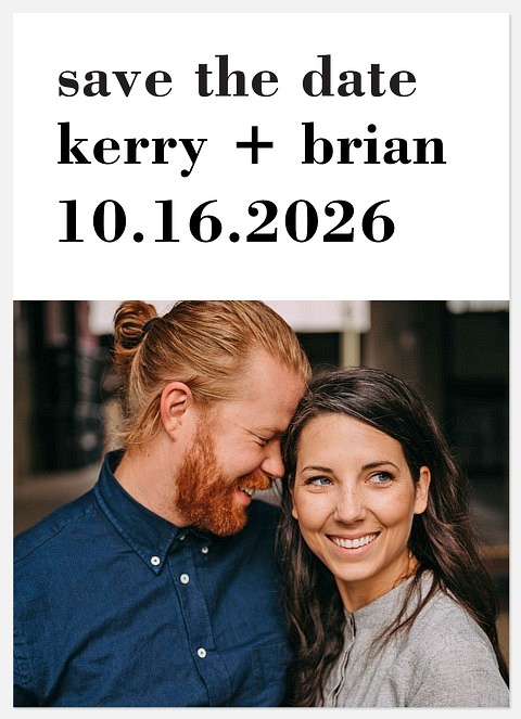 Minimal Modern Save the Date Photo Cards