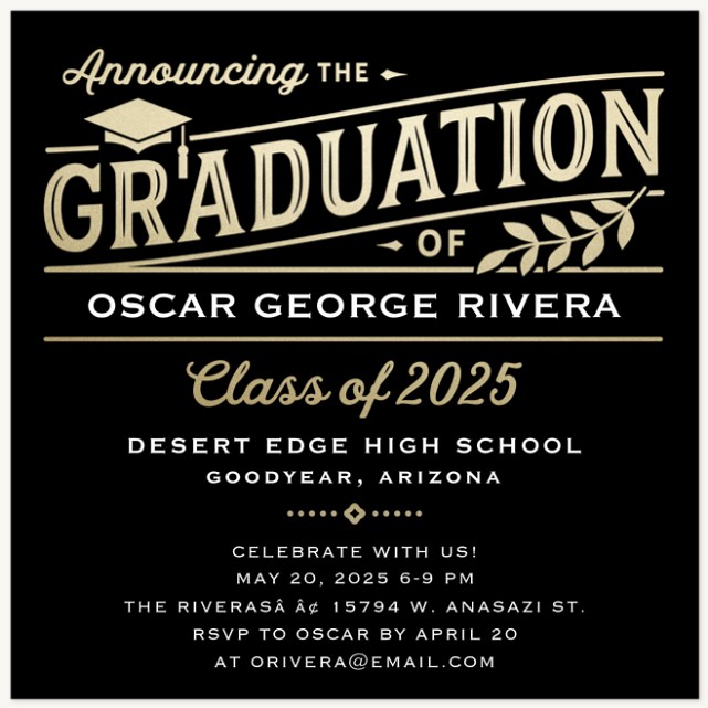 Vintage Ceremony Graduation Cards