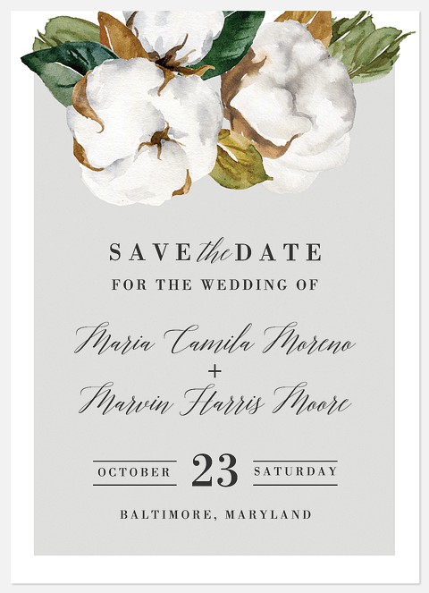 Cotton Blooms Save the Date Photo Cards