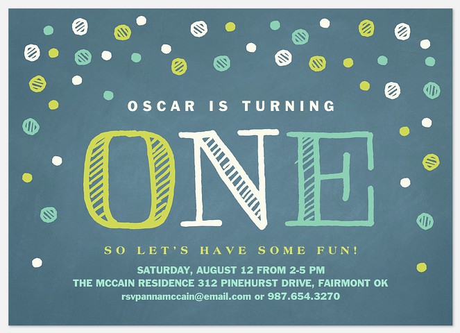 Fun One Blue Kids' Birthday Invitations