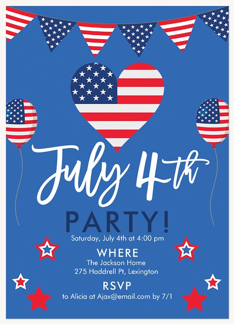 American Heart Summer Party Invitations