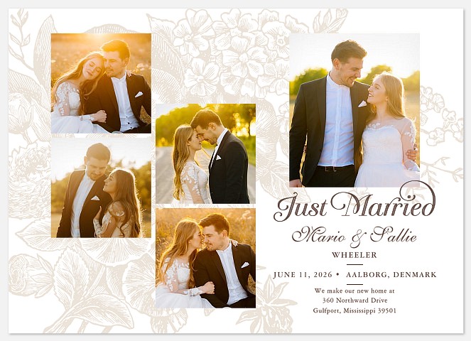 Vintage Bouquet Wedding Announcements