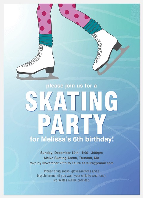 Skating Party Kids' Birthday Invitations