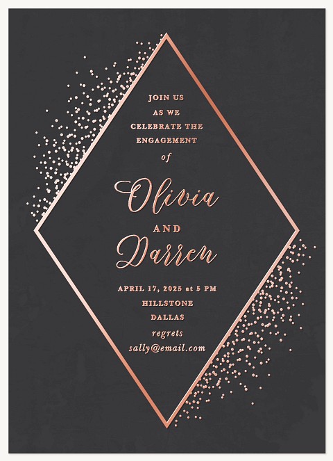 Geo Confetti Engagement Party Invitations