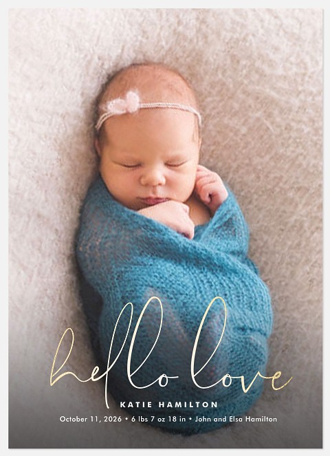 Elegant Hello Baby Birth Announcements