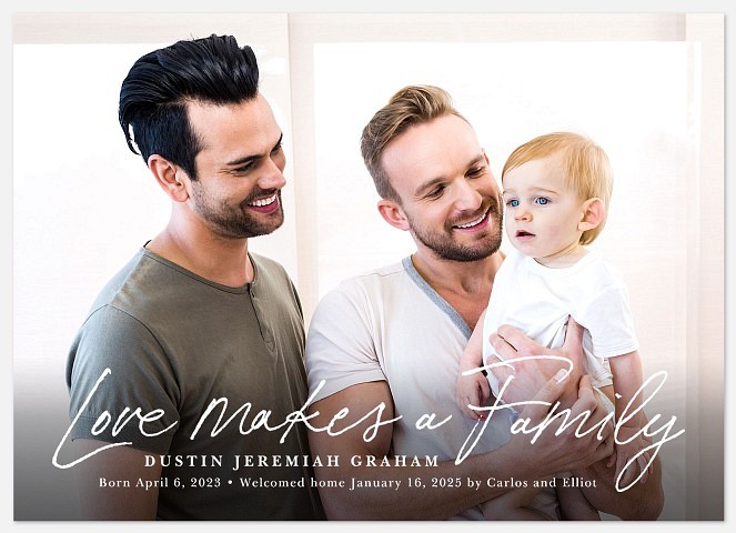 Loving Family Baby Birth Announcements