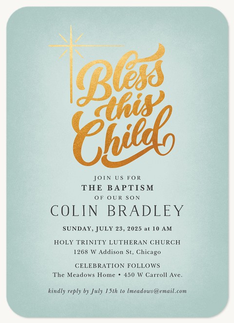 Bless This Child Baptisms & Christening Invitations