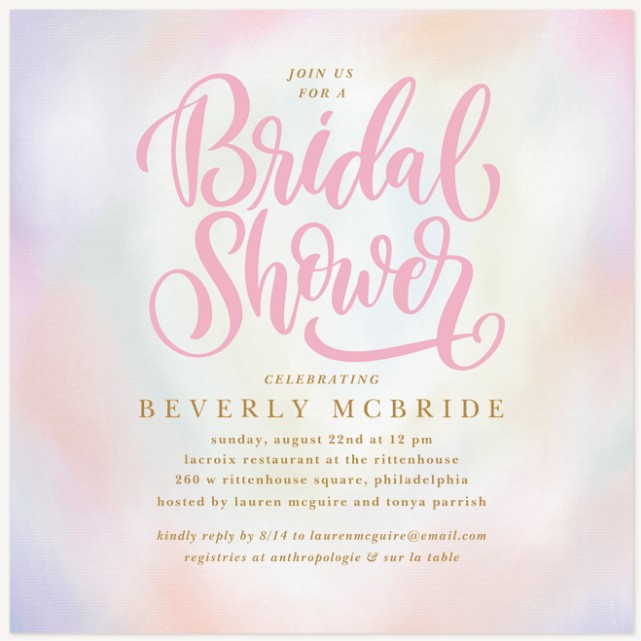 Pastel Palette Bridal Shower Invitations