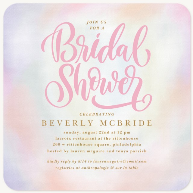 Pastel Palette Bridal Shower Invitations