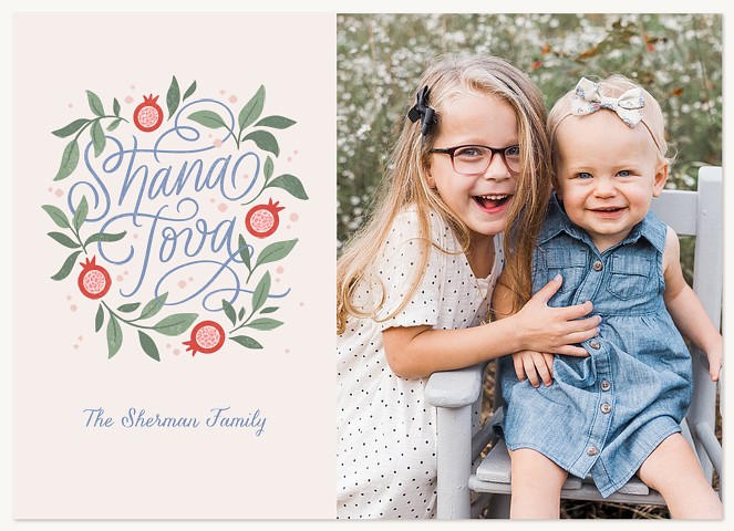 Pom Wreath Rosh Hashanah cards