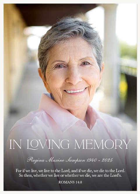 Peaceful Memory Memorial & Sympathy Cards