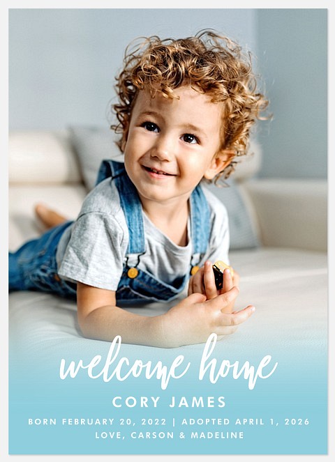 Forever Gradient Baby Birth Announcements