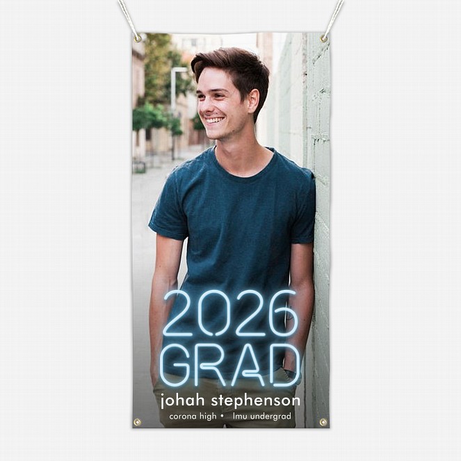 Neon Grad Photo Banner  Graduation Banners