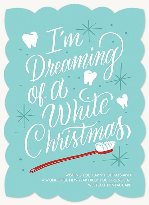White Christmas Business Holiday Cards