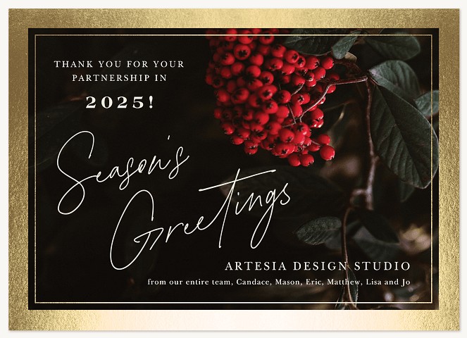 California Holly Business Holiday Cards