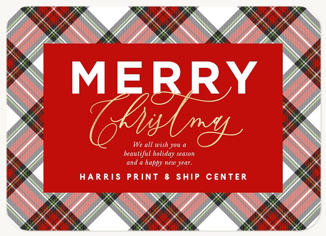 Merry Plaid Business Holiday Cards