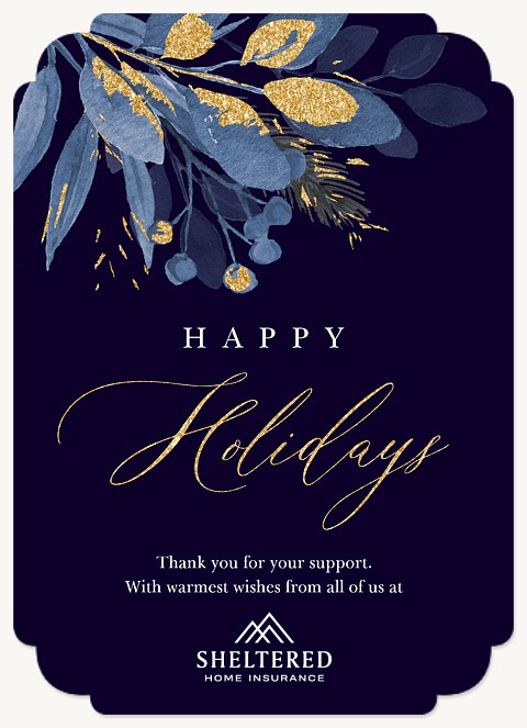 Midnight Gleam Business Holiday Cards