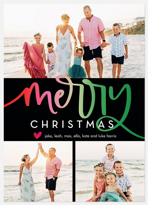 Rainbow Collage Holiday Photo Cards