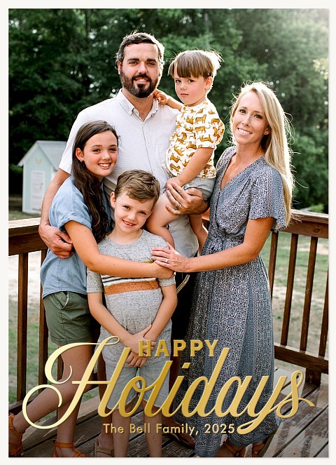 Simple Script Personalized Holiday Cards