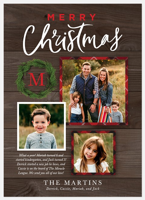 Country Monogram Holiday Photo Cards