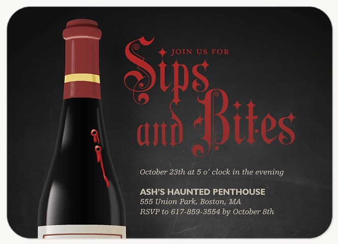 Sips and Bites Halloween Party Invitations