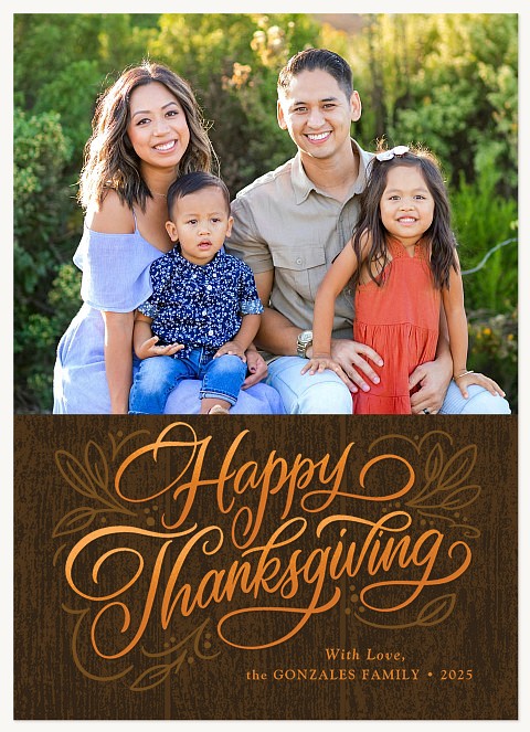 Scripted Thanks Thanksgiving Cards