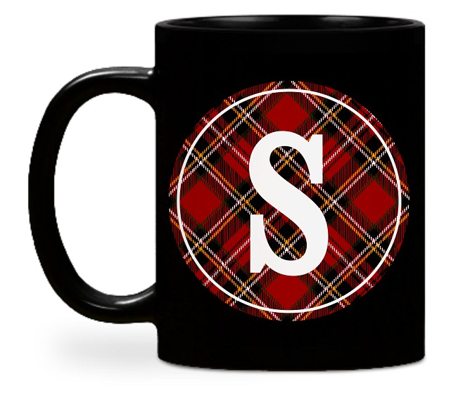 Plaid Monogram Custom Mugs