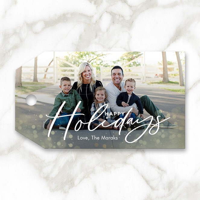 Modern Bokeh Custom Gift Tags