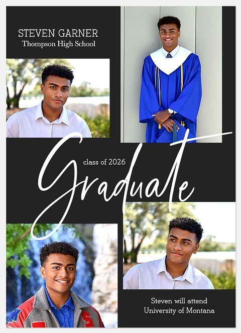 Charcoal Collage Graduation Cards