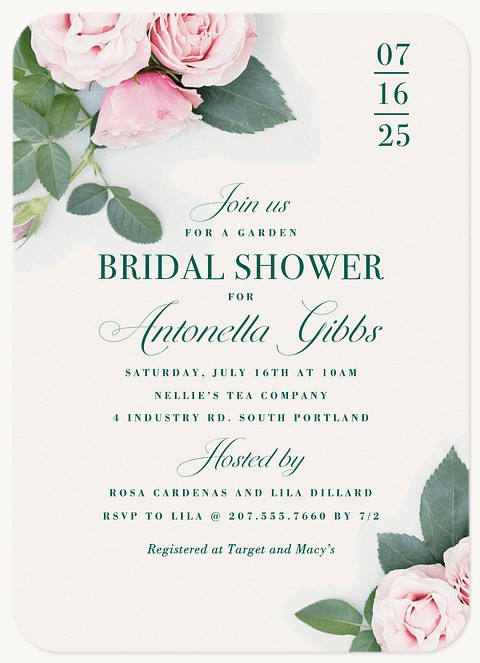 Fresh Garden Blooms Bridal Shower Invitations