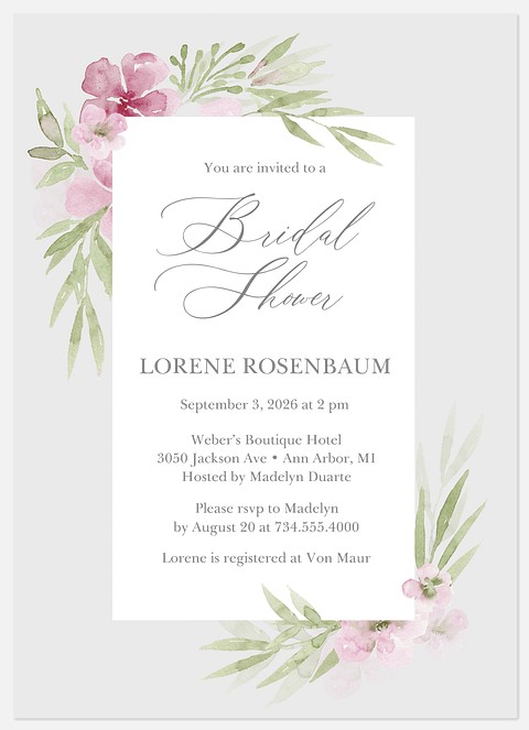 Flower Shower Bridal Shower Invitations
