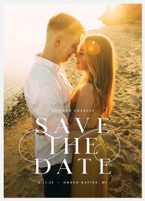 Sophisticated Swash Save the Date Photo Cards