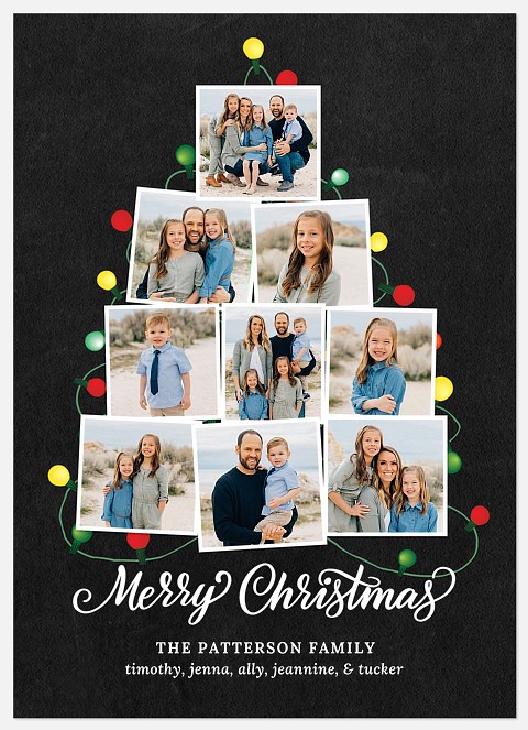 Christmas Tree Lights Holiday Photo Cards