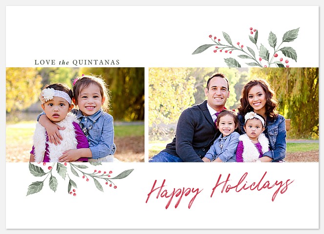 Berries Bloom Holiday Photo Cards