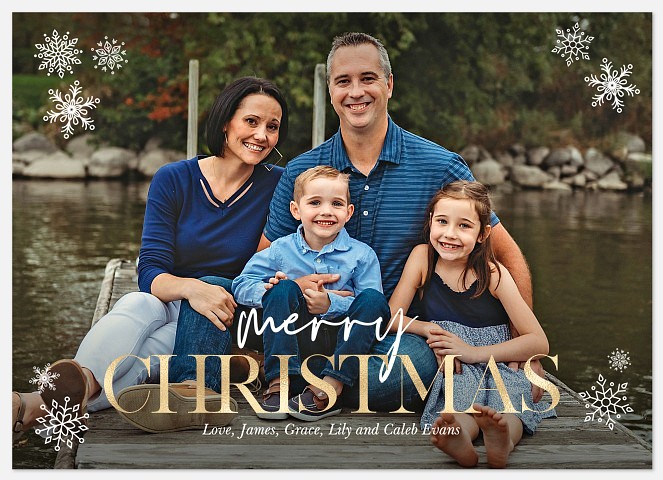 Snowflake Flurry Holiday Photo Cards
