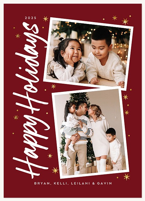 Vertical Duo Personalized Holiday Cards