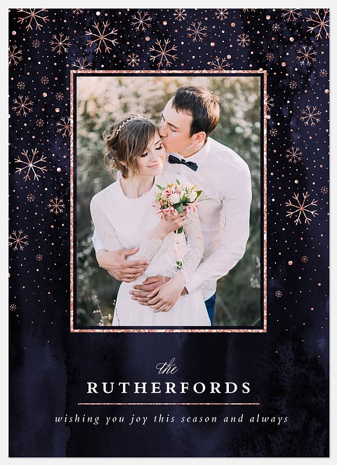 Glittering Snowfall Holiday Photo Cards