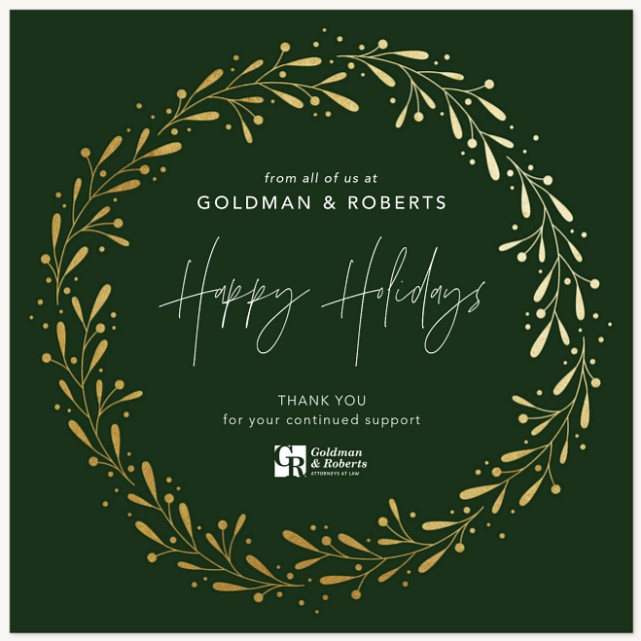 Luxe Wreath Business Holiday Cards