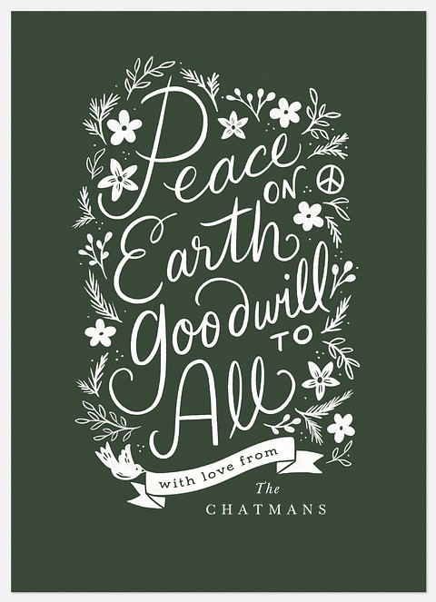 Peaceful Botanicals Holiday Photo Cards