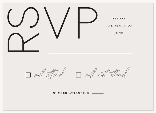 Contemporary Corner Wedding RSVP Cards