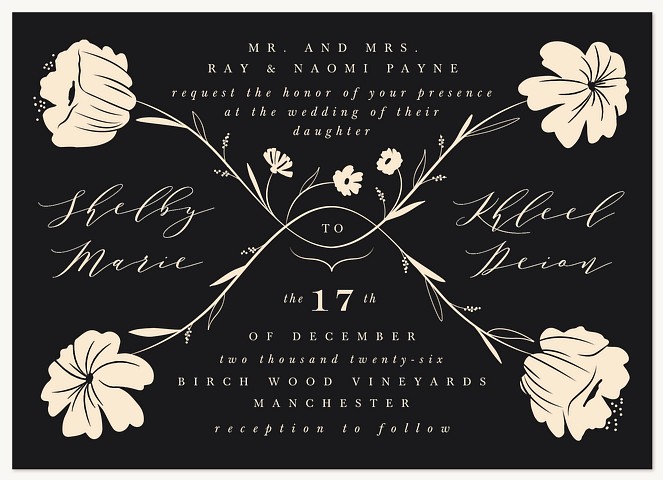 Vintage Tulips Wedding Invitations