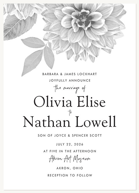 Modern Dahlia Wedding Invitations