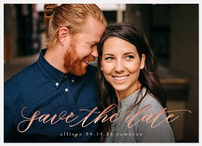 Gilded Penmanship Save the Date Photo Cards