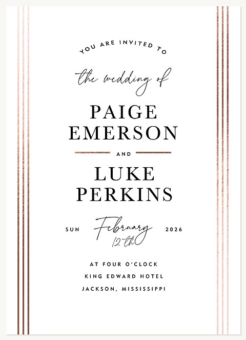 Bronze Stripes Wedding Invitations