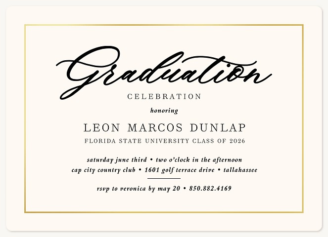 Formal Frame Graduation Invitations