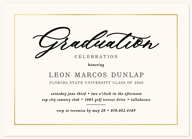 Formal Frame Graduation Invitations